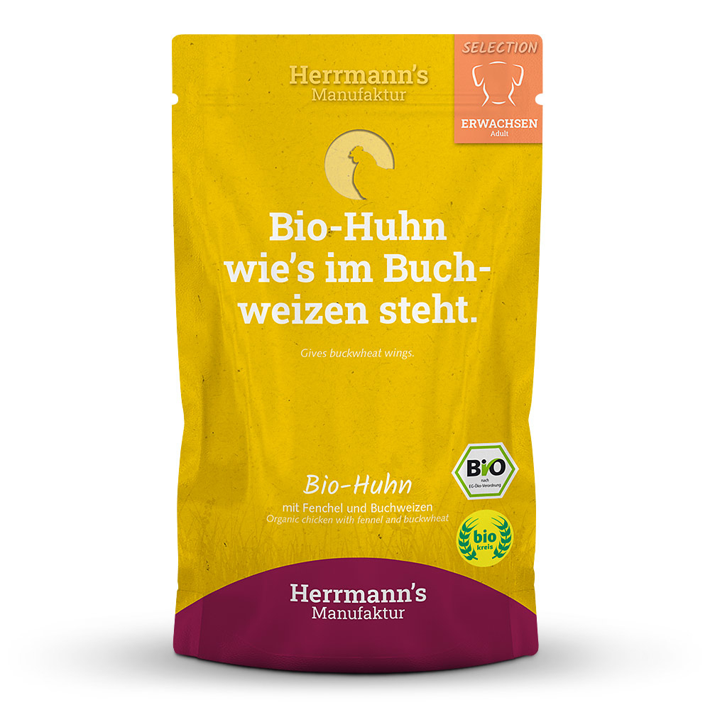 Herrmann's Dog Adult Bio-Huhn mit Fenchel und Buchweizen