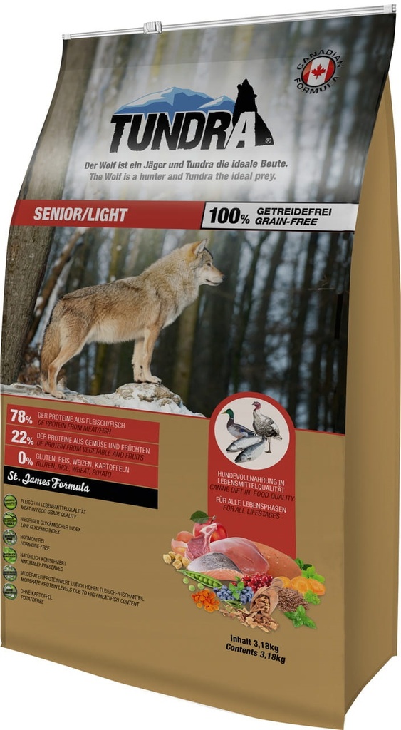 Tundra Dog Senior/Light Pute, Huhn & Lachs