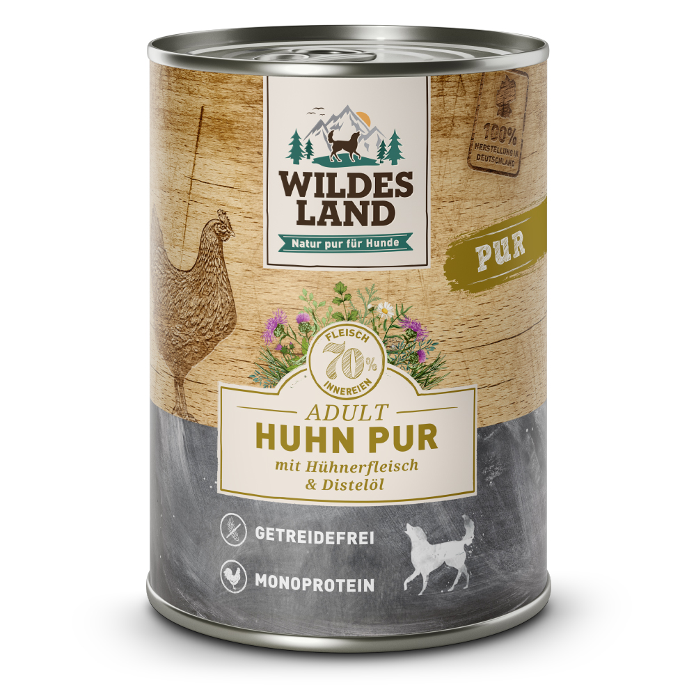 Wildes Land Huhn PUR mit Distelöl HUND