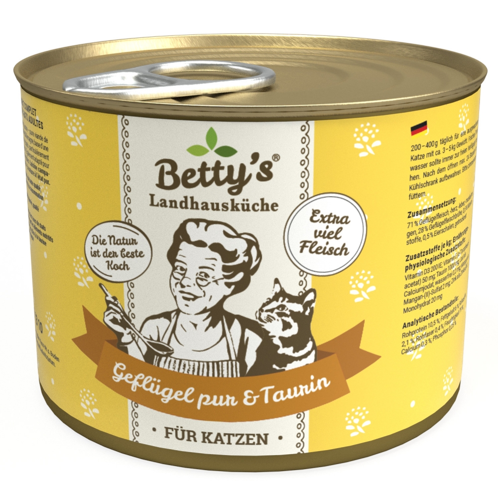 Betty´s Landhausküche Katze Geflügel pur 200 g