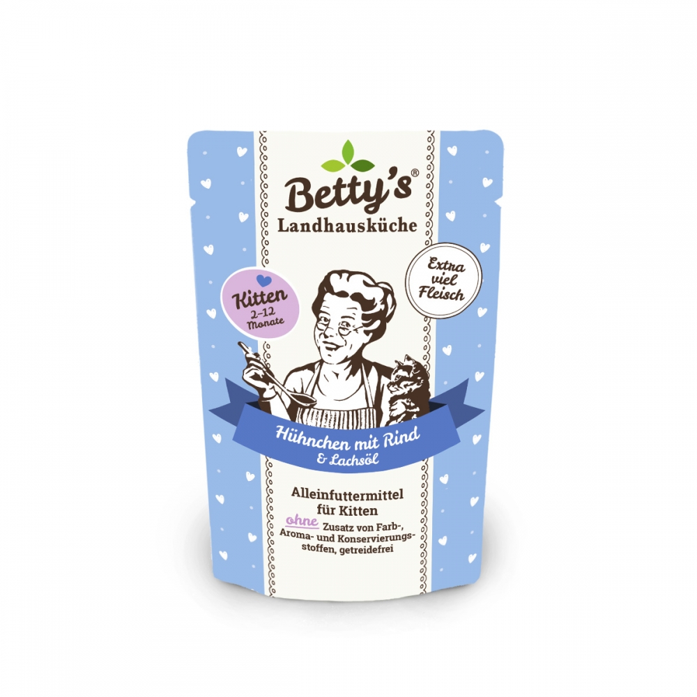 Betty's Landhausküche Kitten Frischebeutel Hühnchen mit Rind (100 g)