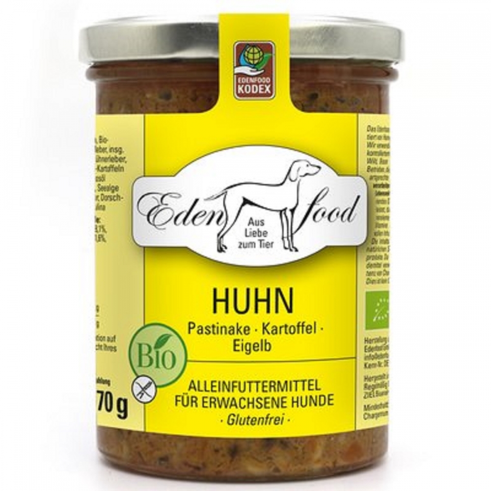 Edenfood Dog Bio-Menü Huhn 2, Pastinake, Kartoffel & Eigelb