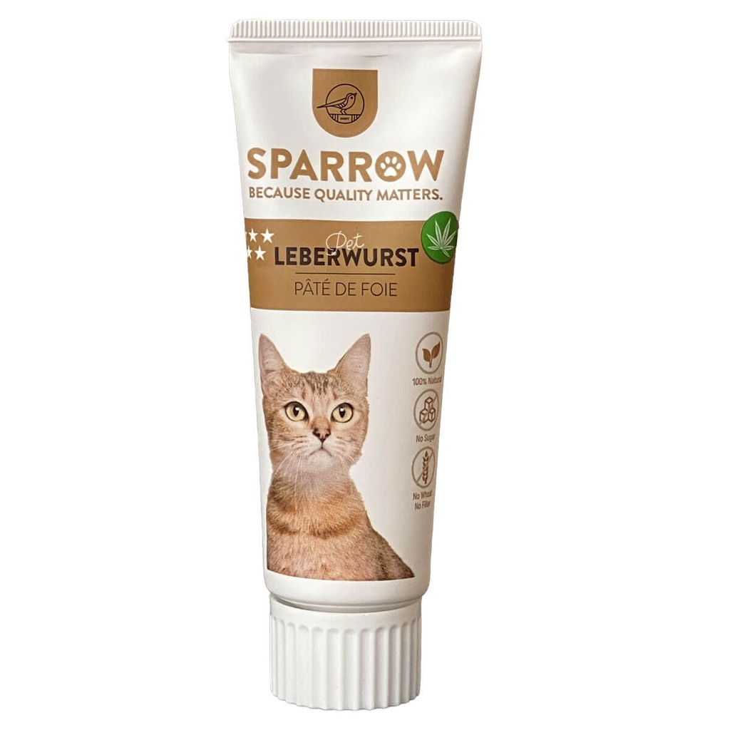 SPARROW Cat Pet Snack Leberwurst mit CBD 75g
