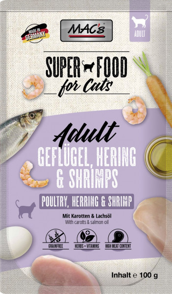 MAC´s Cat Pouch Poultry, Haring & Shrimps 100g