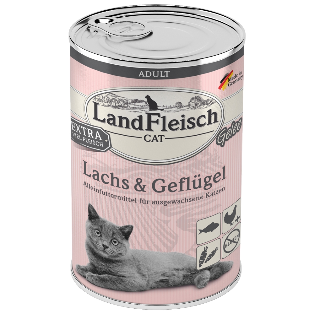 LandFleisch Cat Gelee Lachs & Geflügel 400g