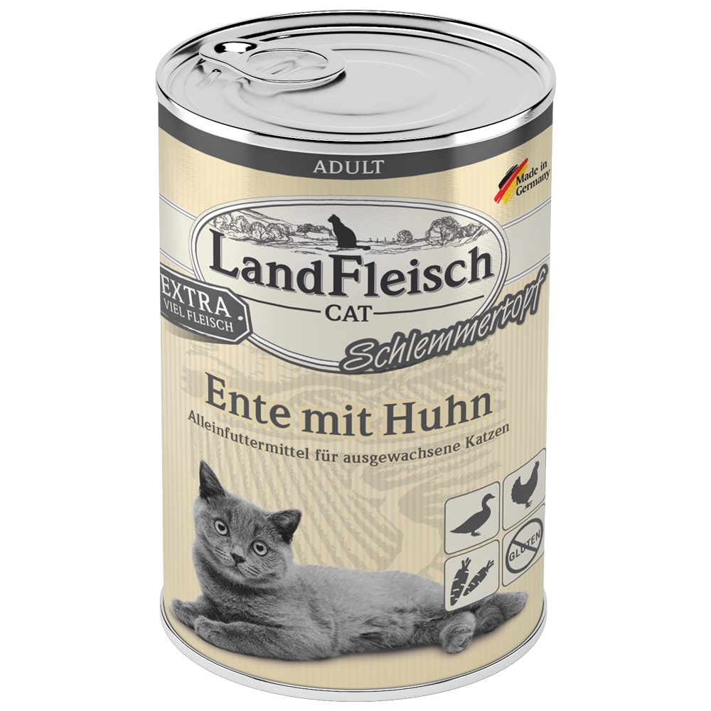 LandFleisch Cat Schlemmertopf Ente & Huhn 400g
