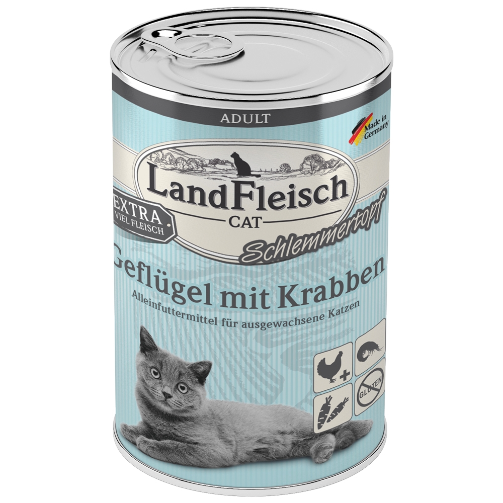 LandFleisch Cat Schlemmertopf Geflügel & Krabben 400g