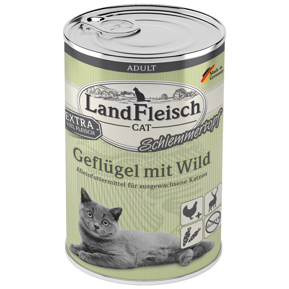 LandFleisch Cat Schlemmertopf Geflügel & Wild 400g
