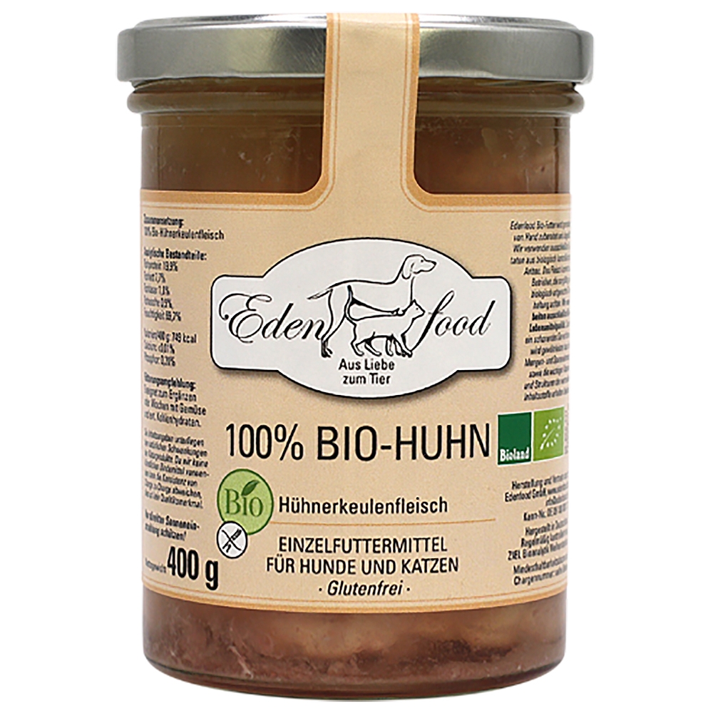 Edenfood Reinfleisch 100% Bio-Huhn 400g