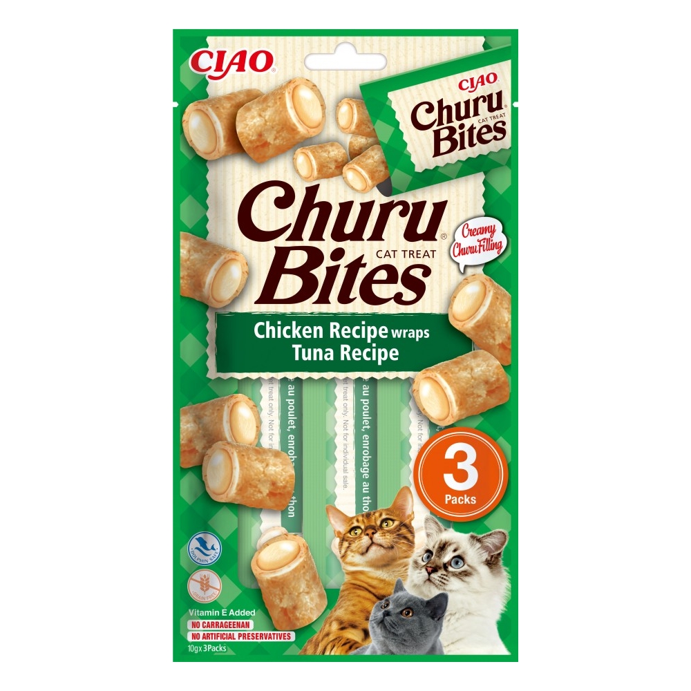 Inaba Ciao Churu Bites Cat Chicken Recipe wraps Tuna