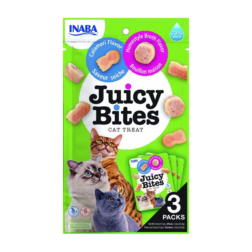 Inabo Ciao Juicy Bites Cat Homestyle Broth & Calamari Flavor