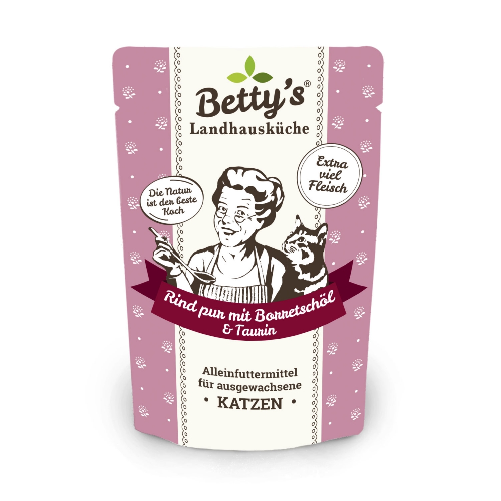 Betty's Cat Landhausküche Frischebeutel Rind pur & Borretschöl 100g