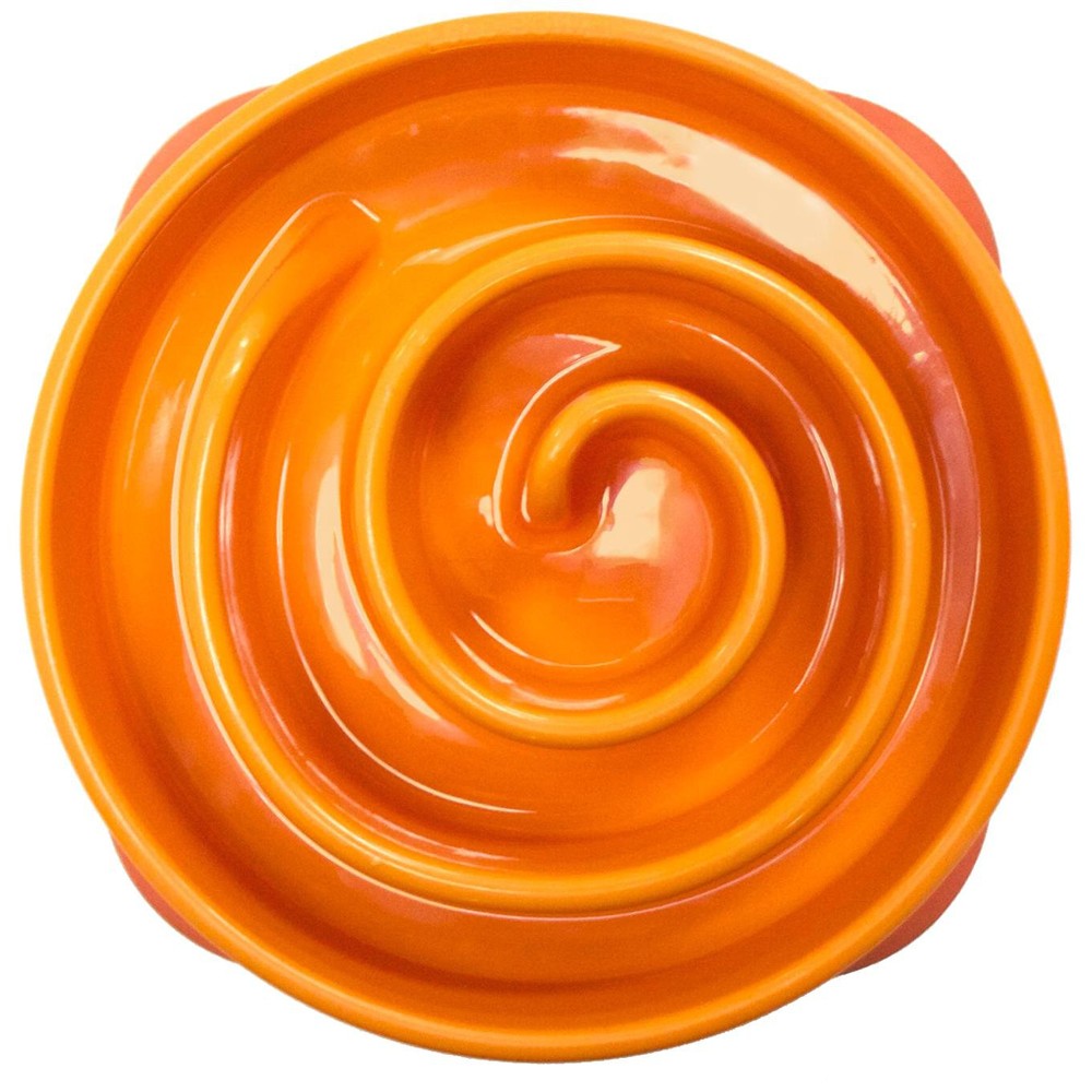 Dog Games Slo-Bowl Slow Feeder Coral Mini Summer Orange