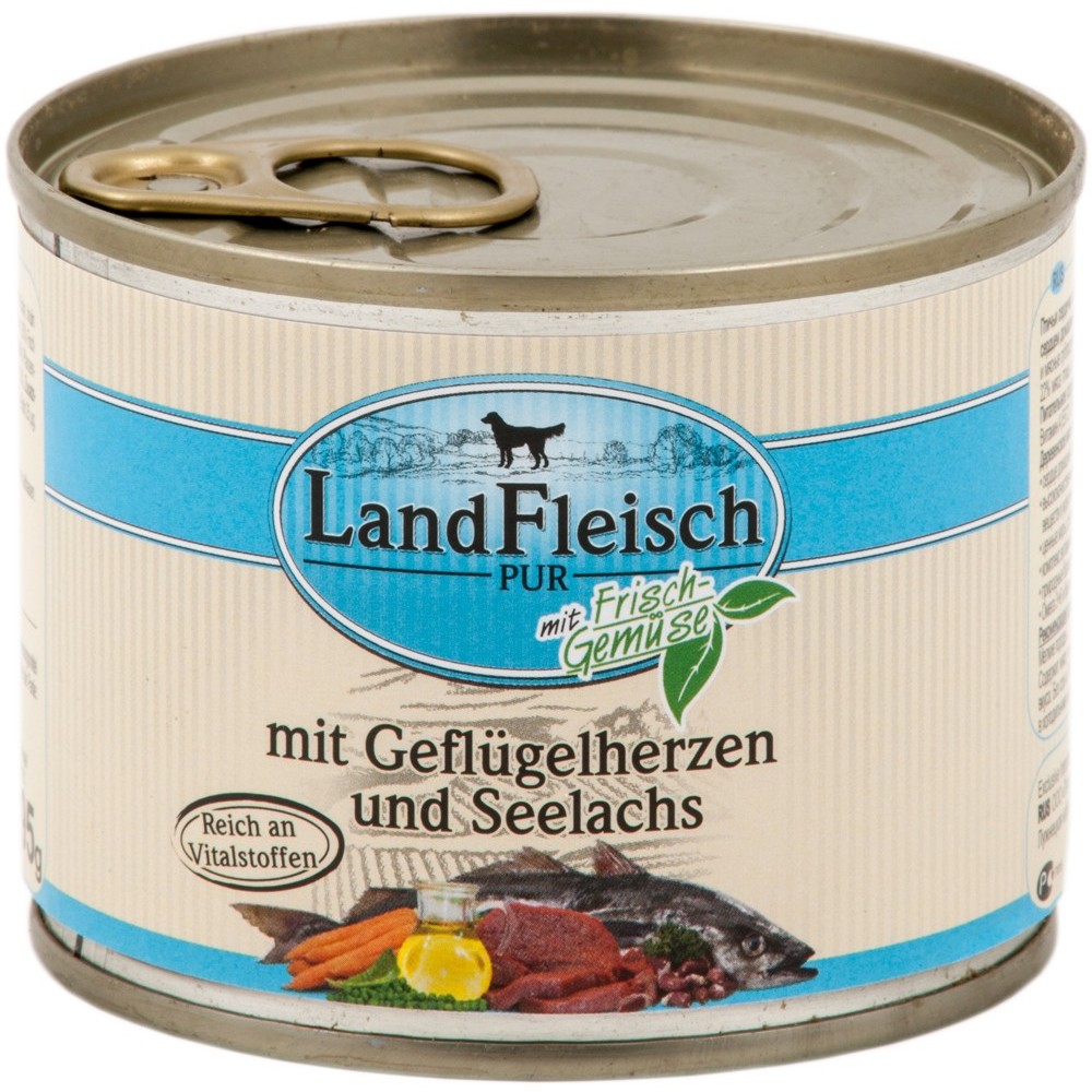 LandFleisch Dog Geflügelherzen & Seelachs