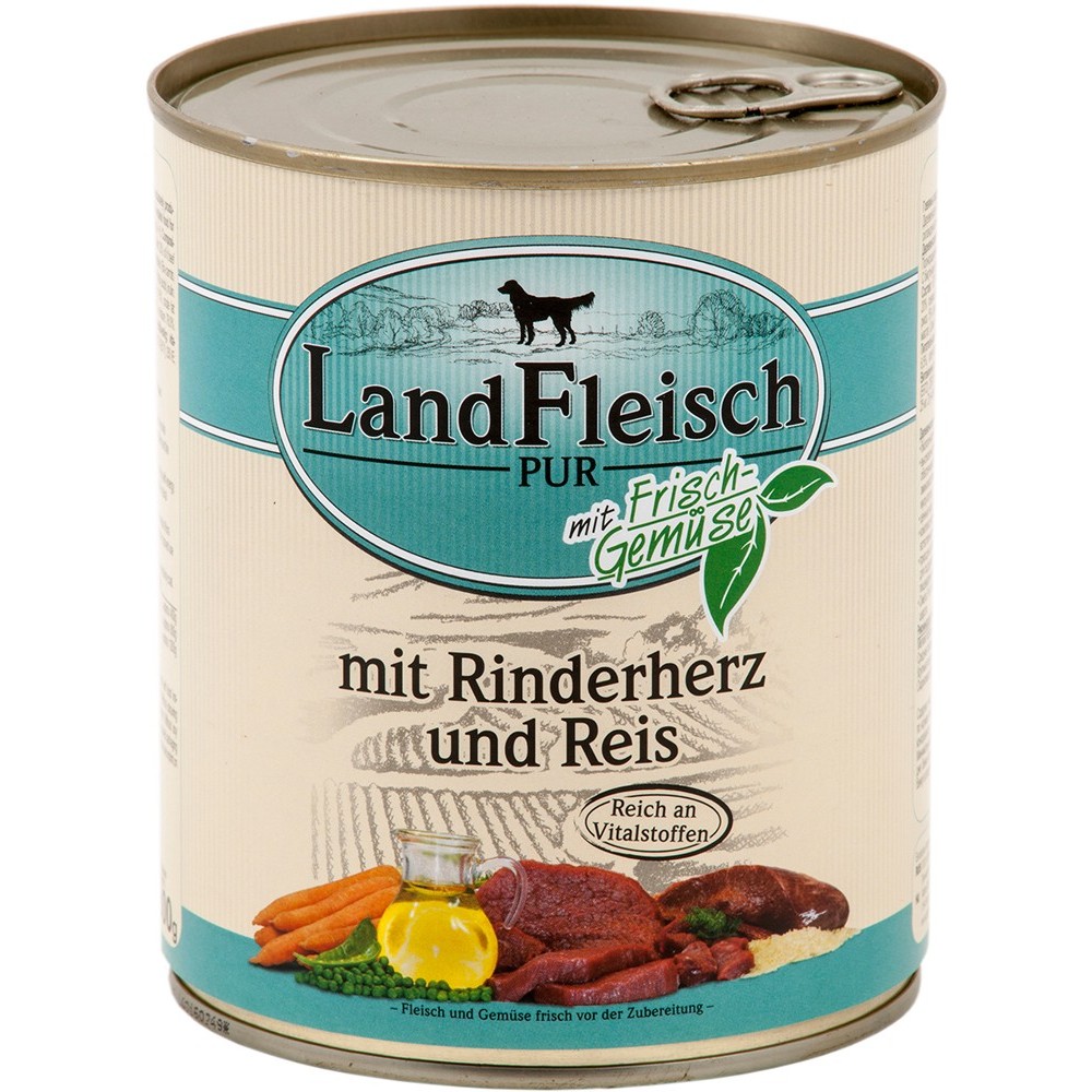 LandFleisch Dog Adult Rinderherz & Reis