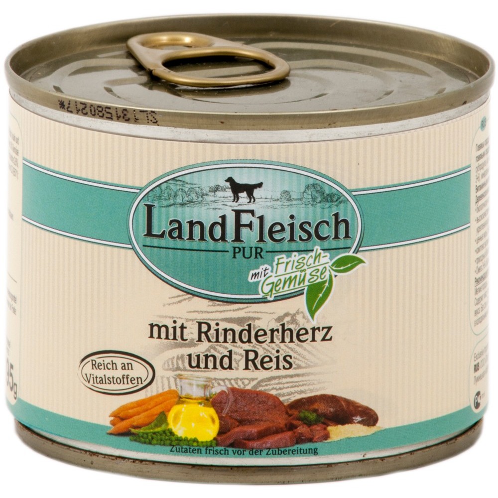LandFleisch Dog Adult Rinderherz & Reis