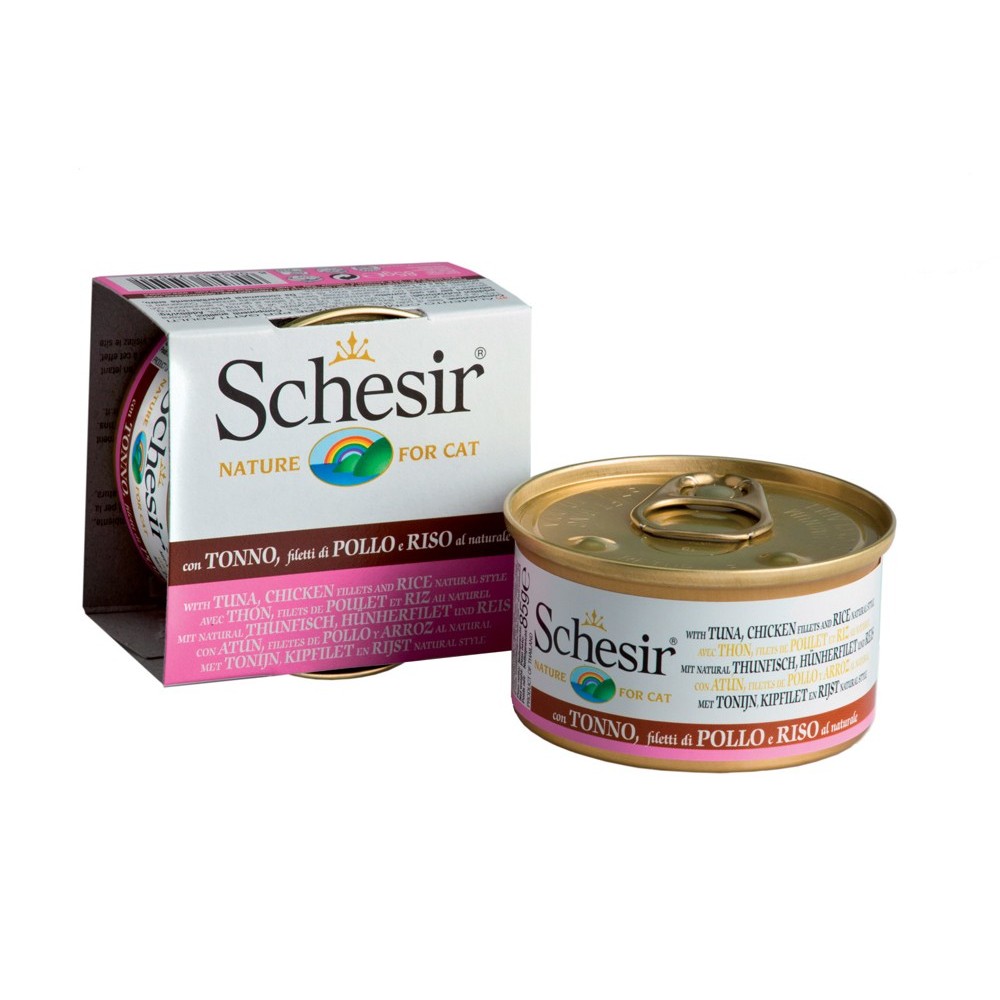 Schesir Cat Natural Thunfisch, Hühnerfilet & Reis 85 g