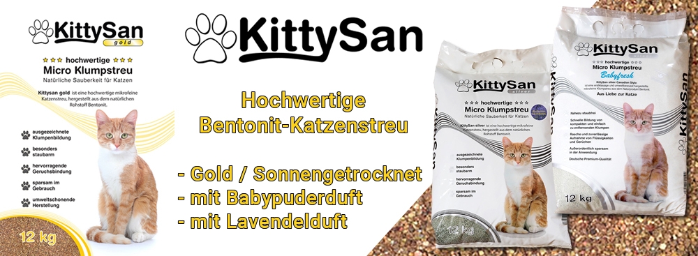 KittySan - Hochwertige Bentonit Katzenstreu