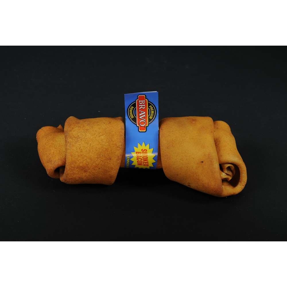 Bravo Rawhide Kauknochen mit Knoten Bacon