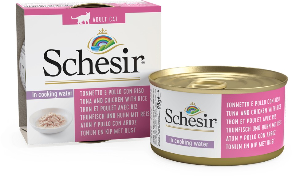 Schesir Cat Natural Thunfisch, Hühnerfilet & Reis