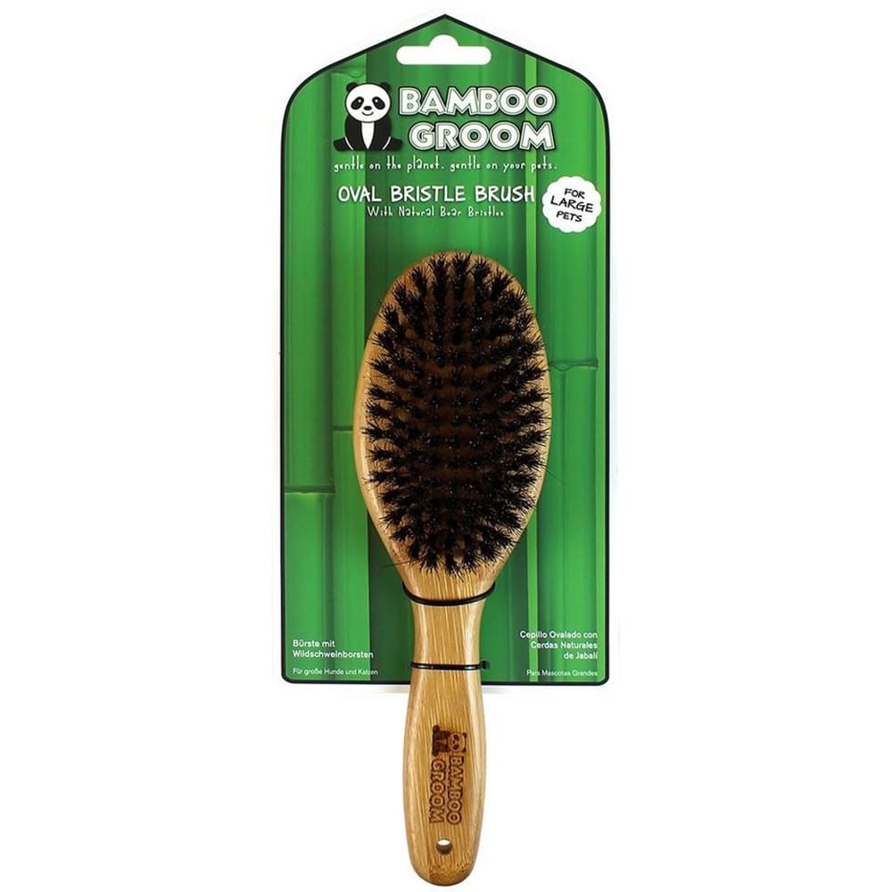 Bamboo Groom Ovale Bürste mit Wildschweinborsten
