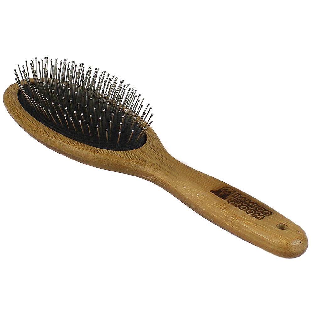 Bamboo Groom Ovale Bürste mit Edelstahlpins