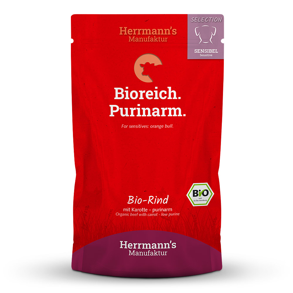 Herrmann's Dog Adult Sensibel Bio-Rind mit Karotte Purinarm