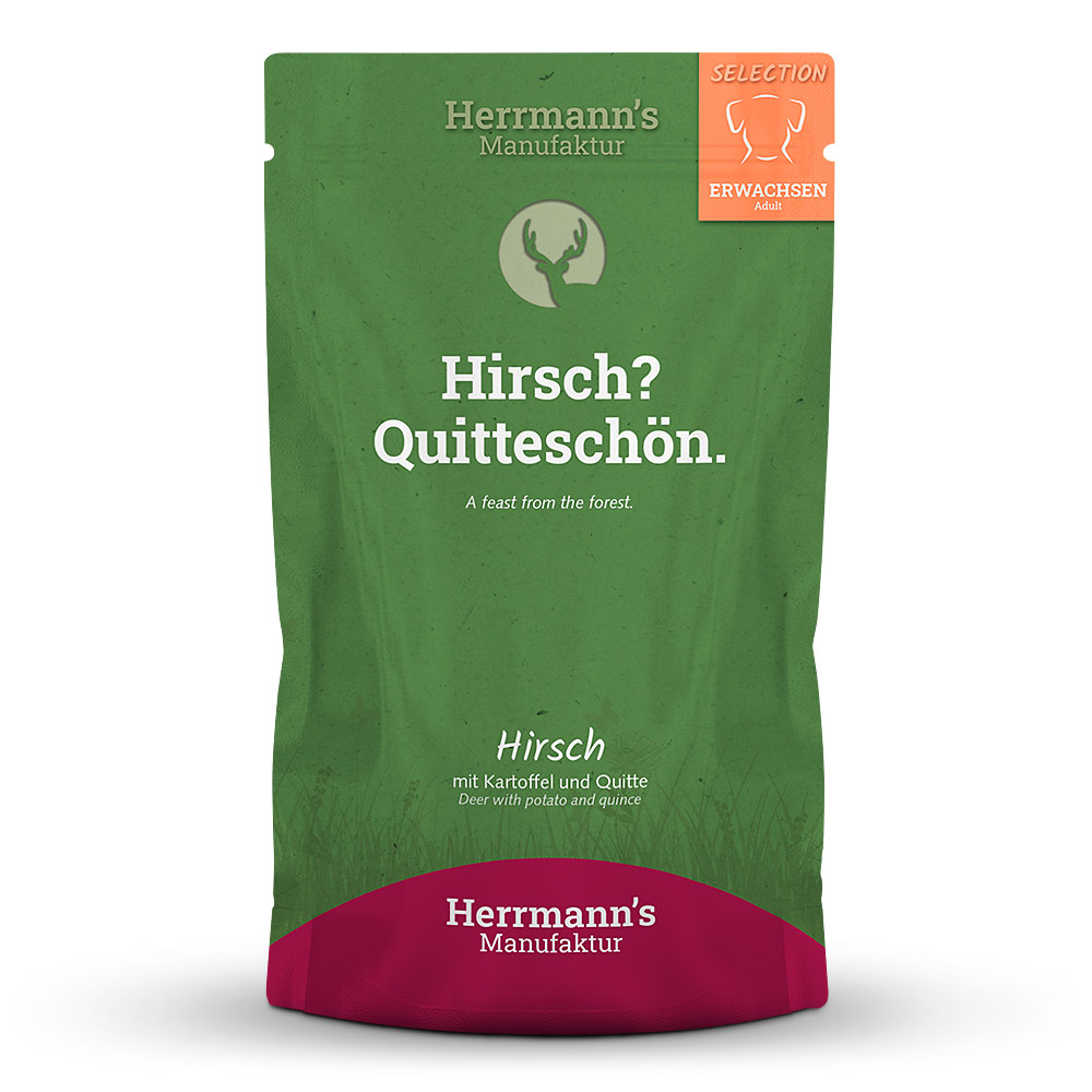Herrmann's Dog Adult Bio-Hirsch mit Kartoffel und Quitte