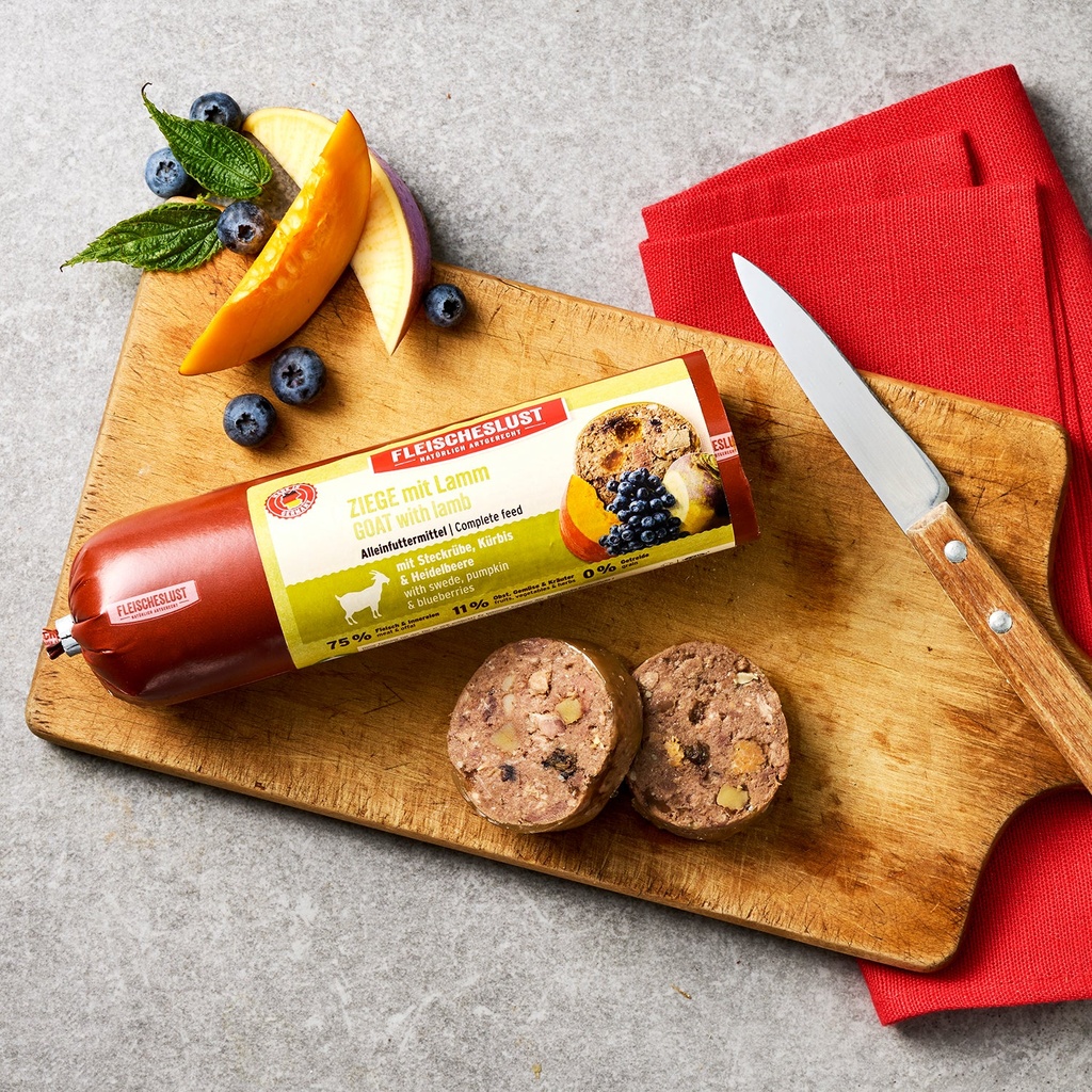 Fleischeslust Ziege mit Lamm, Steckrübe, Kürbis und Heidelbeere