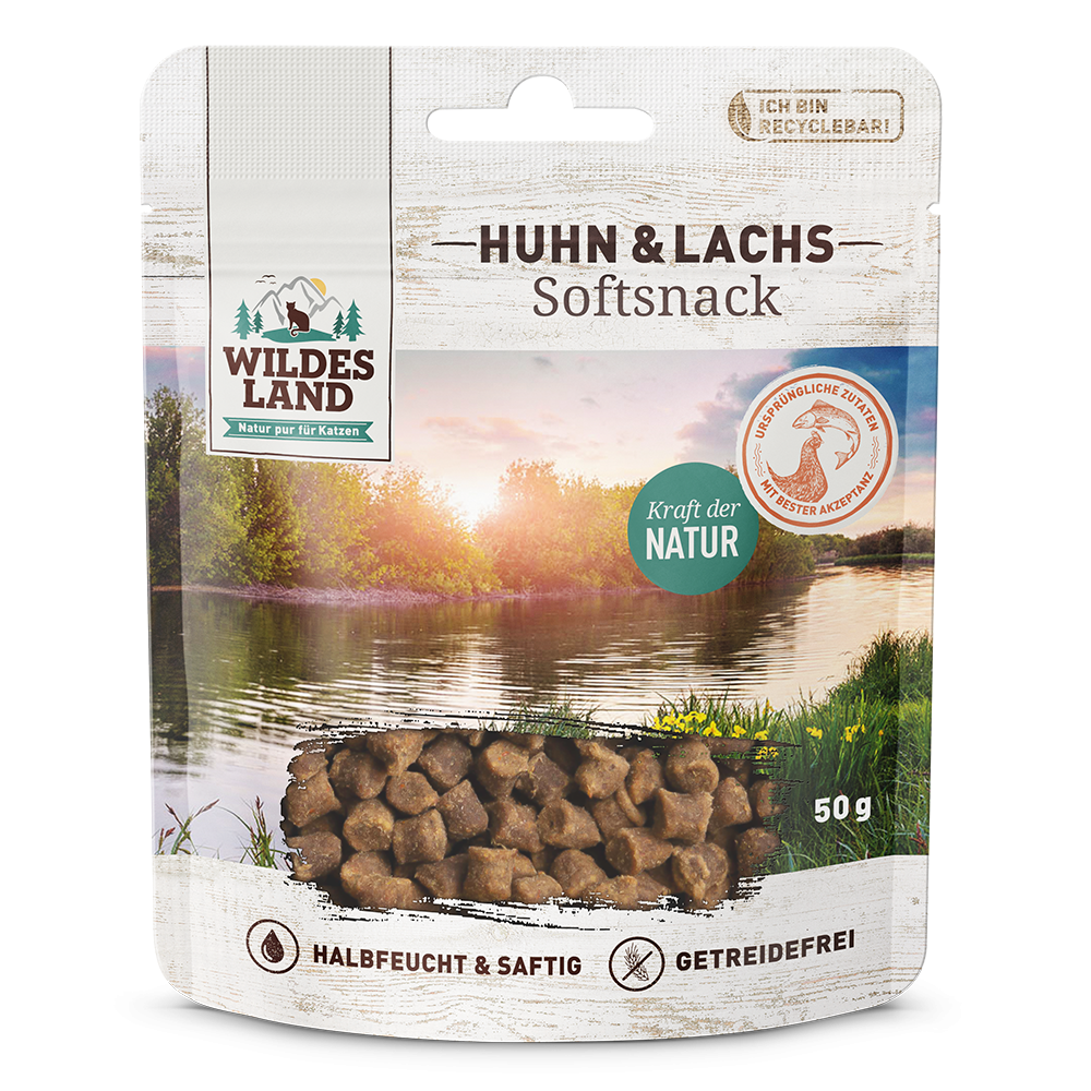 Wildes Land Cat Softsnack Huhn & Lachs