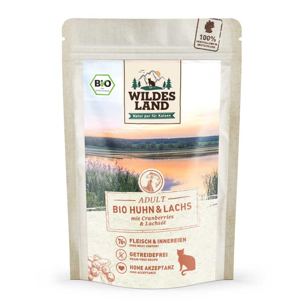Wildes Land Bio Huhn und Lachs mit Cranberries 