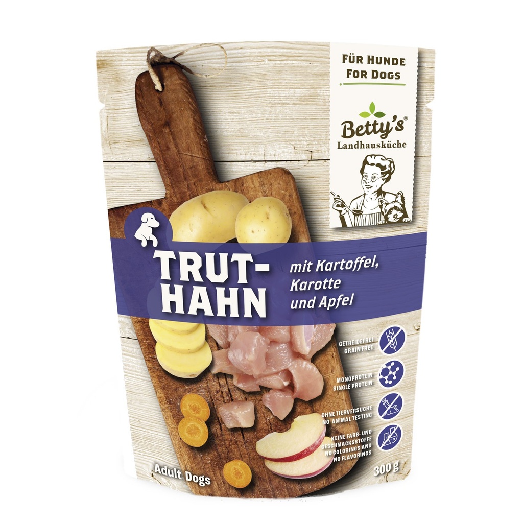 Betty's Dog Landhausküche Frischebeutel Truthahn & Kartoffel 