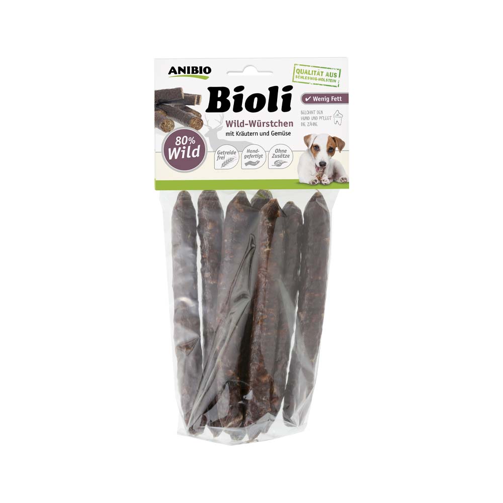 Anibio Bioli Wuerstchen Wild 80 %
