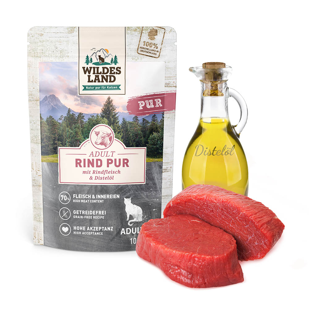 Wildes Land Rind PUR mit Distelöl KATZE