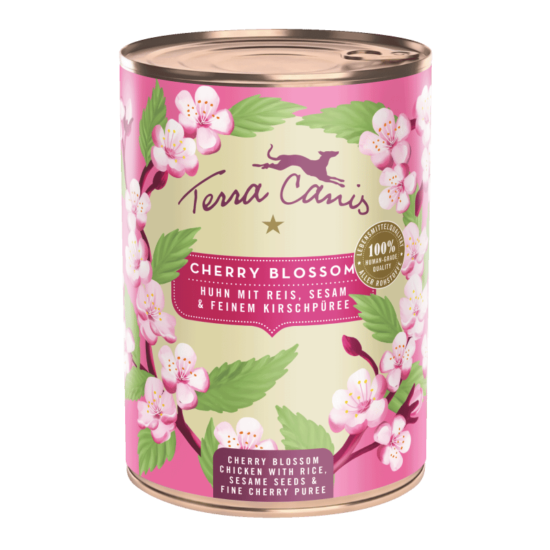 Terra Canis Flower Menu Cherry Blossom Huhn mit Reis, Sesam und feinem Kirschpüree