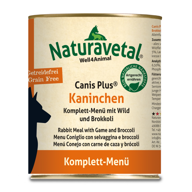 Naturavetal Canis Plus Komplettmenü Kaninchen