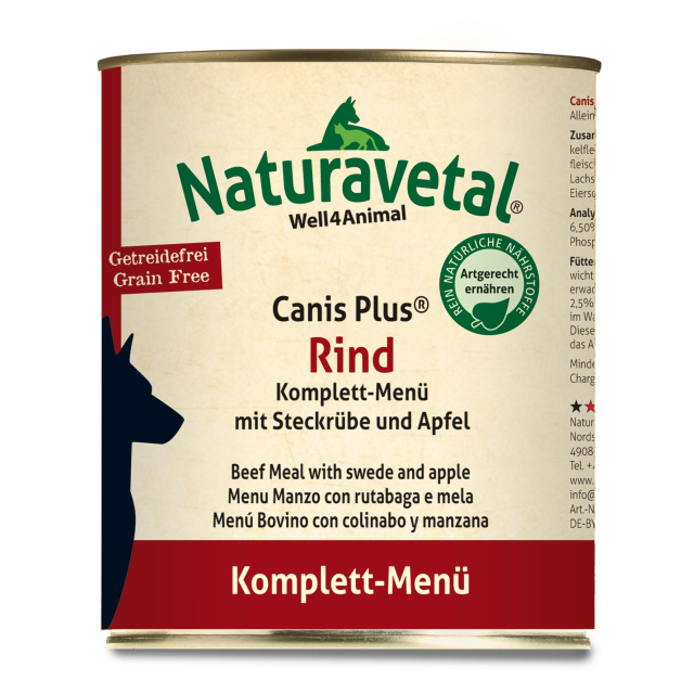 Naturavetal Canis Plus Komplettmenü Rind