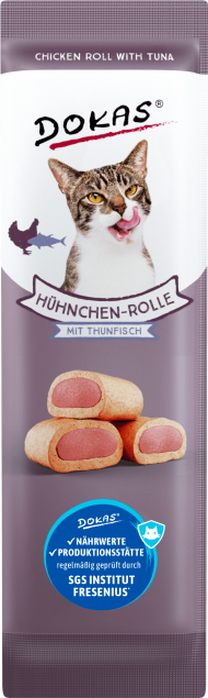 Dokas Cat Hühnchen-Rolle mit Thunfisch