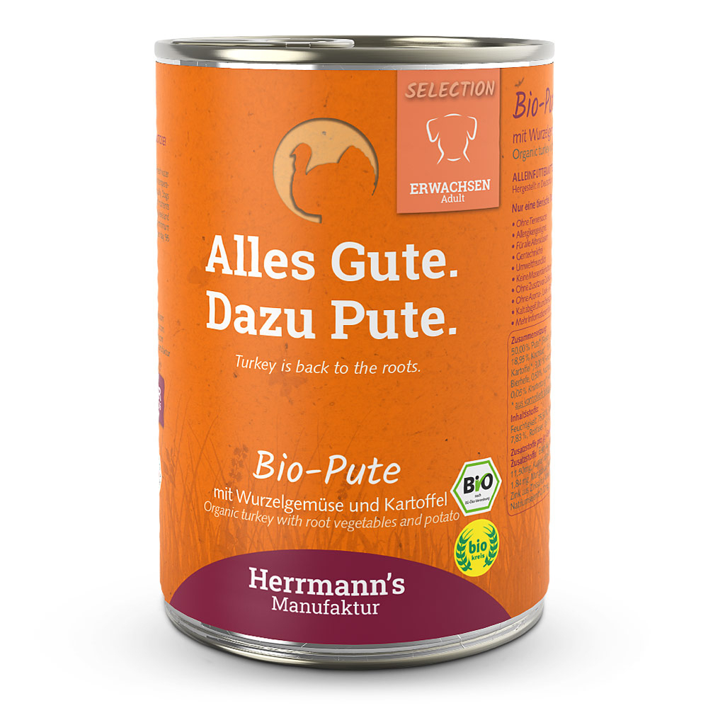 Herrmann's Dog Adult Bio-Pute mit Wurzelgemüse, Kartoffeln und Fenchel