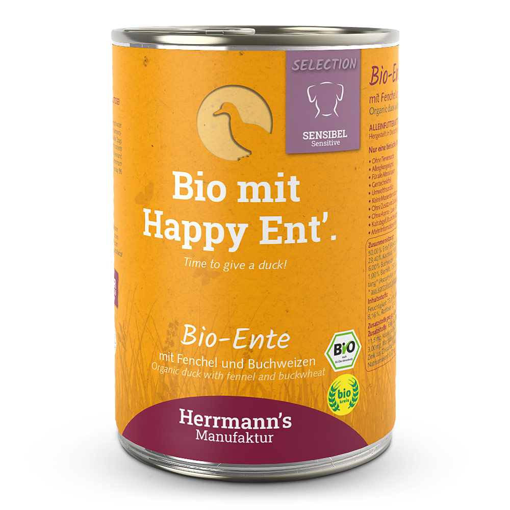 Herrmann's Dog Adult Sensibel Bio-Ente mit Fenchel und Buchweizen