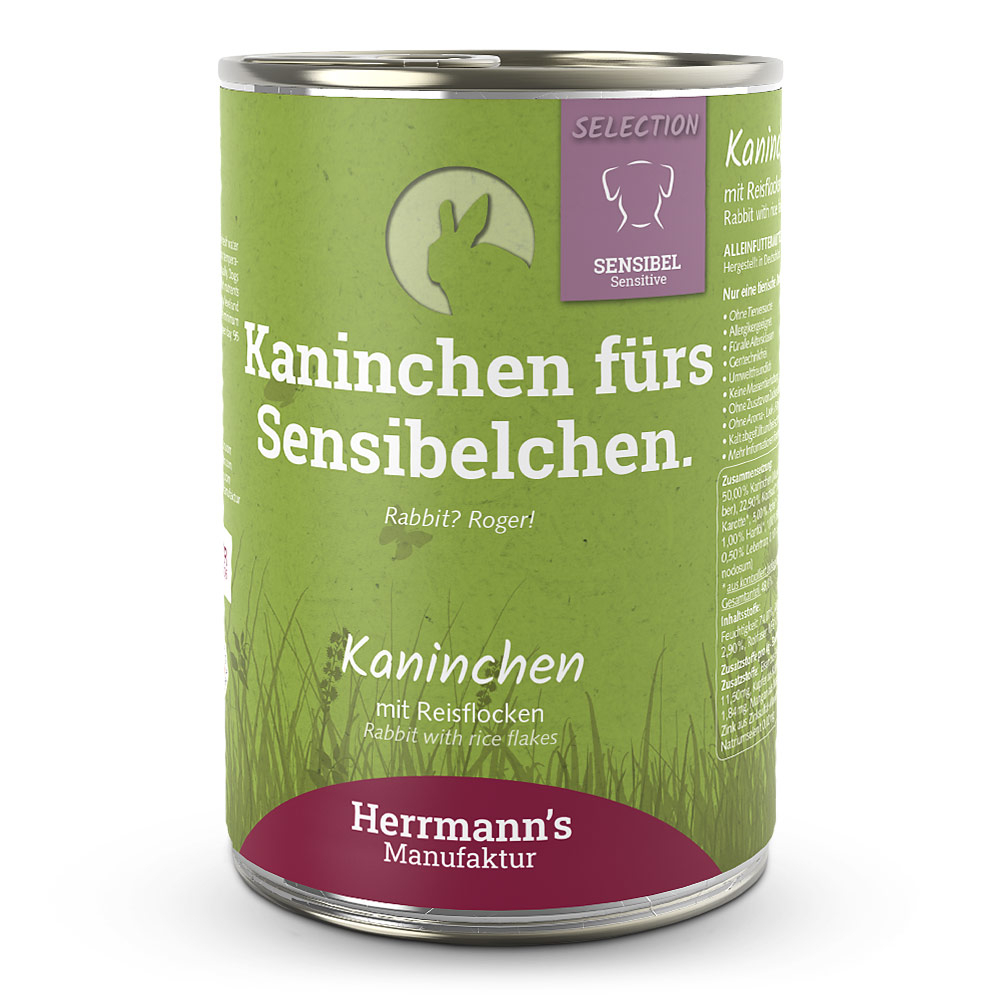 Herrmann's Dog Adult Sensibel Bio-Kaninchen mit Reisflocken