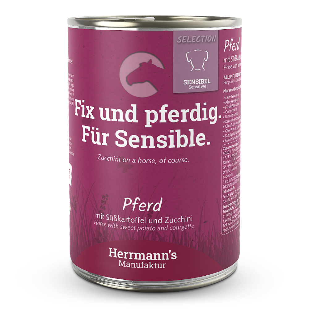 Herrmann's Dog Adult Sensibel Bio-Pferd mit Süßkartoffeln und Zucchini