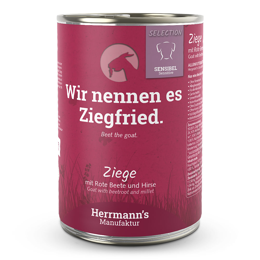 Herrmann's Dog Adult Sensibel Bio-Ziege mit rote Beete und Hirse