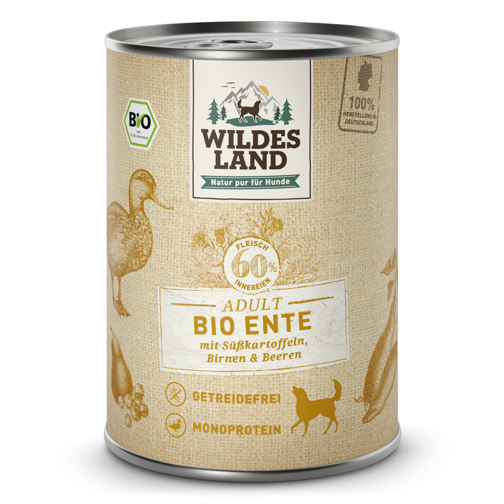 Wildes Land Bio Ente mit Süßkartoffeln