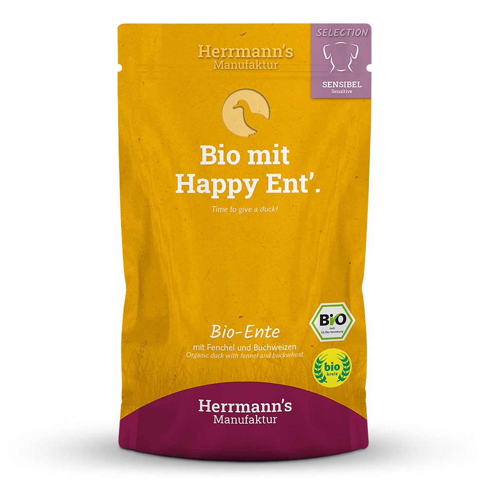Herrmann's Dog Adult Sensibel Bio-Ente mit Fenchel und Buchweizen