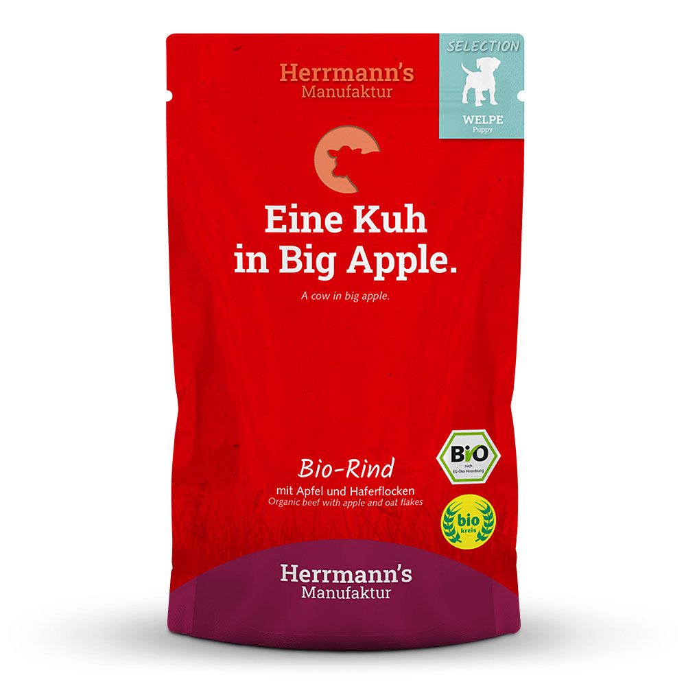 Herrmann's Dog Welpe Bio-Rind mit Apfel und Haferflocken