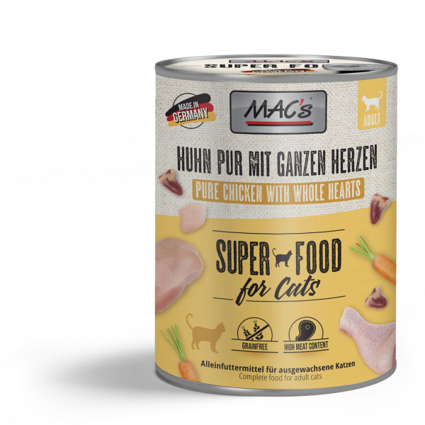 Mac's Cat Adult Huhn pur mit ganzen Geflügelherzen