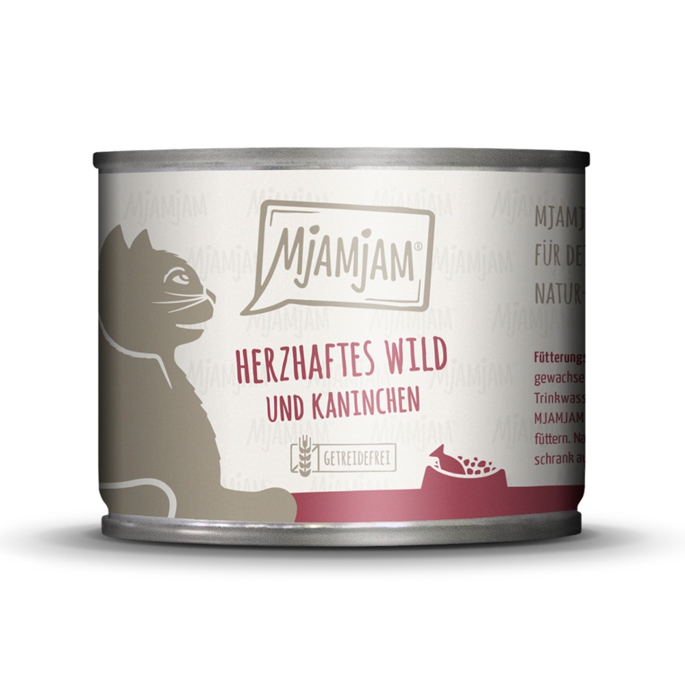 MjAMjAM Cat Herzhaftes Wild mit Kaninchen & fruchtigen Heidelbeeren