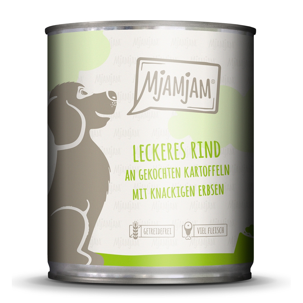 MjAMjAM Dog Leckeres Rind mit gekochten Kartoffeln & knackigen Erbsen