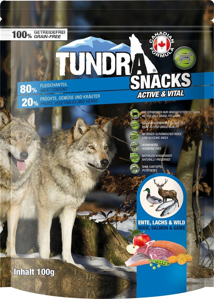 Tundra Dog Snack Active & Vital Ente, Lachs & Wild